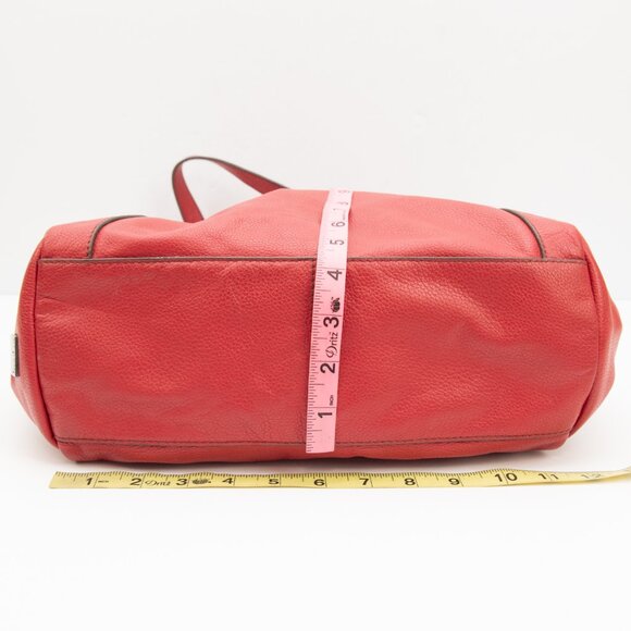 Kooba Shoulder Bag Pebbled Leather Convertible Side Panels Red - Picture 10 of 16